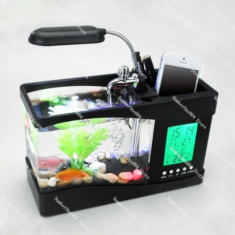 Aquarium Fish Logo - Mini Small Fish Tank Creative Desktop