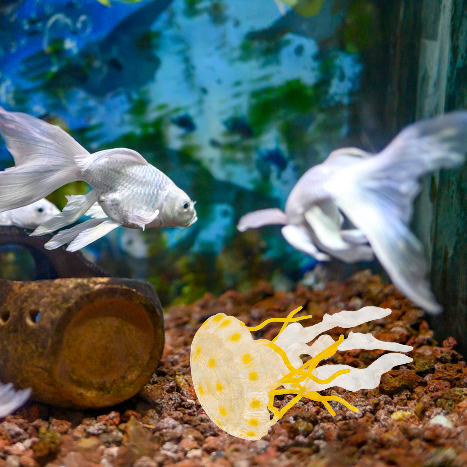 Aquarium Fish Yellow - Realistic Bright Yellow Jellyfish Simulation Aquarium