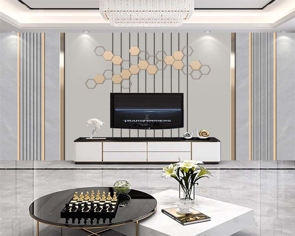 Background Film 3D - beibehang Custom TV background grille lines