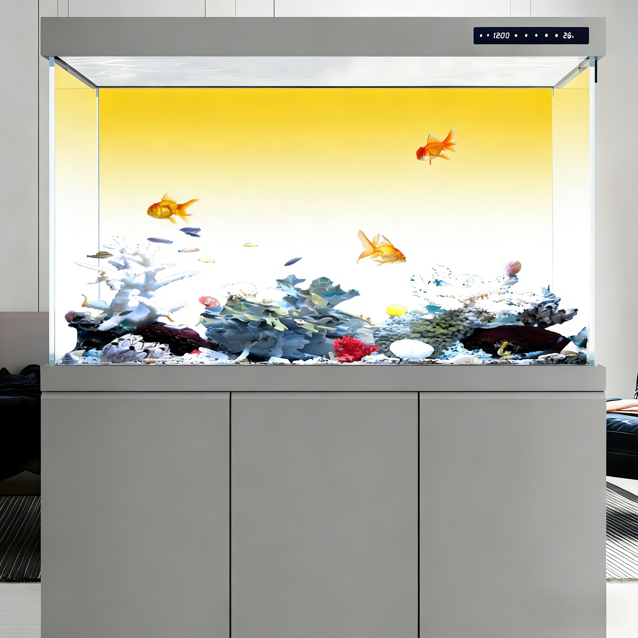 Yellow and white gradient，Fish - огляд і ціна Aquarium Fish Yellow
