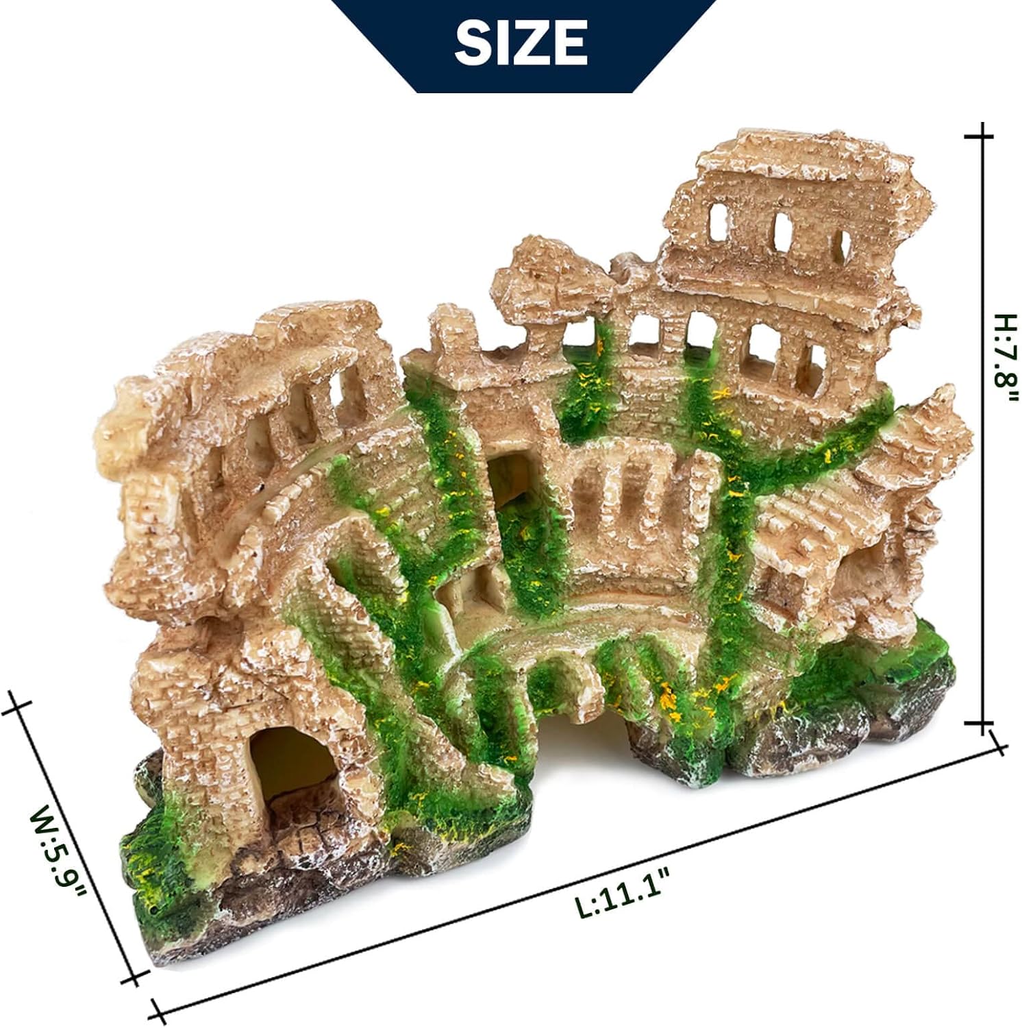Antique Roman Column Ruin Aqua - огляд і ціна Aquarium Fish Hideout