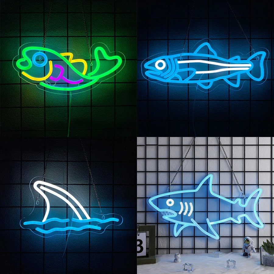 Light Up Sign For Fishing Shop - огляд і ціна Aquarium Fish Restaurant