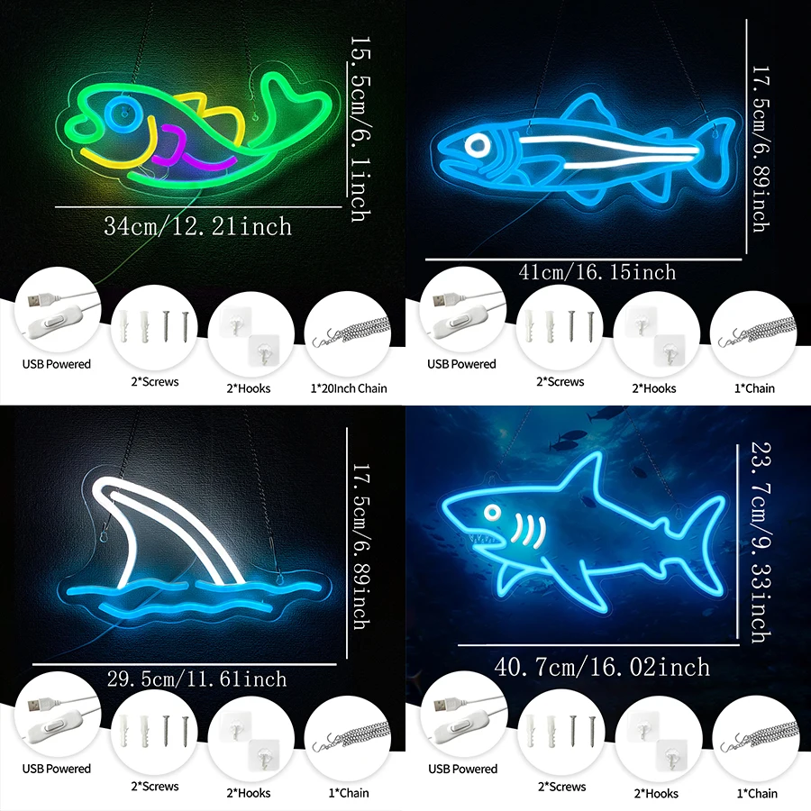 Light Up Sign For Fishing Shop - огляд і ціна Aquarium Fish Restaurant