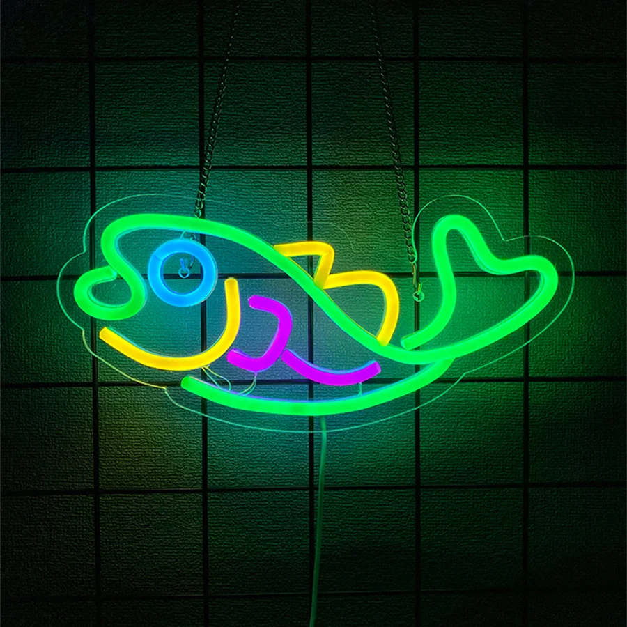 Light Up Sign For Fishing Shop - огляд і ціна Aquarium Fish Restaurant