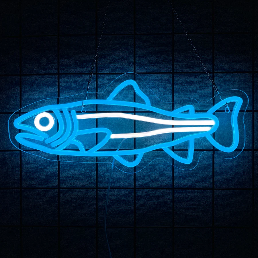 Light Up Sign For Fishing Shop - огляд і ціна Aquarium Fish Restaurant